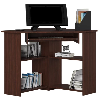 Rohový PC stôl DRIONAS - wenge
