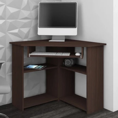Rohový PC stôl DRIONAS - wenge