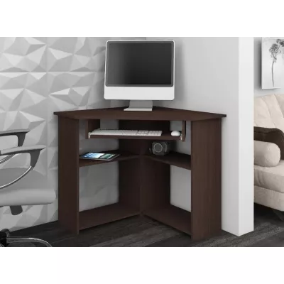 Rohový PC stôl DRIONAS - wenge