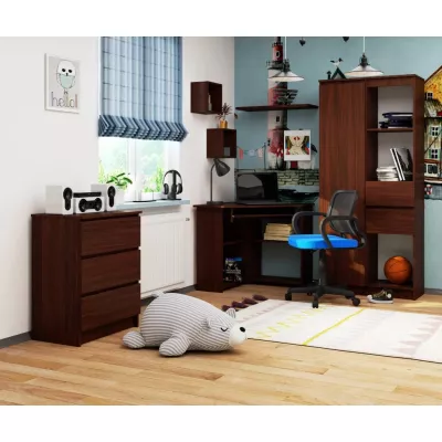 Rohový PC stôl DRIONAS - wenge