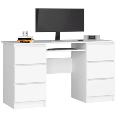 Písací stôl so šuplíkmi IVOAN - biely