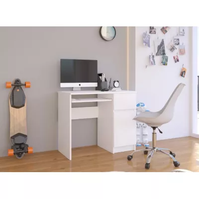 PC stôl KALRION - biely, pravé prevedenie