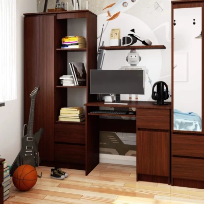 PC stôl KALRION - wenge, pravé prevedenie