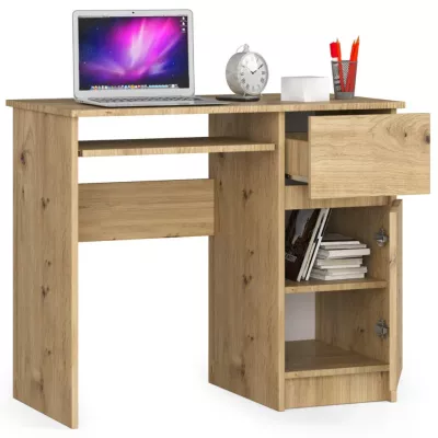 PC stôl KALRION - dub artisan, pravé prevedenie