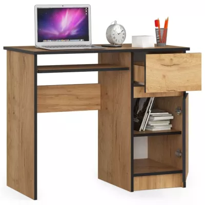PC stôl KALRION - dub craft, pravé prevedenie