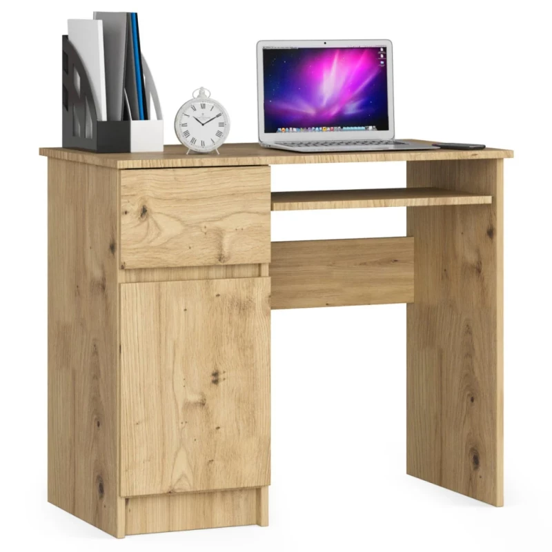 PC stôl KALRION - dub artisan, ľavé prevedenie
