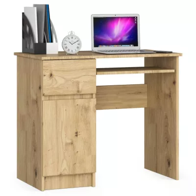 PC stôl KALRION - dub artisan, ľavé prevedenie