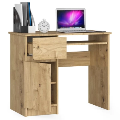PC stôl KALRION - dub artisan, ľavé prevedenie