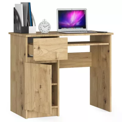 PC stôl KALRION - dub artisan, ľavé prevedenie