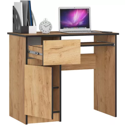 PC stôl KALRION - dub craft, ľavé prevedenie