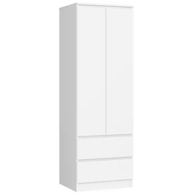 Šatníková skriňa so šuplíkmi 60 cm WREN - biela