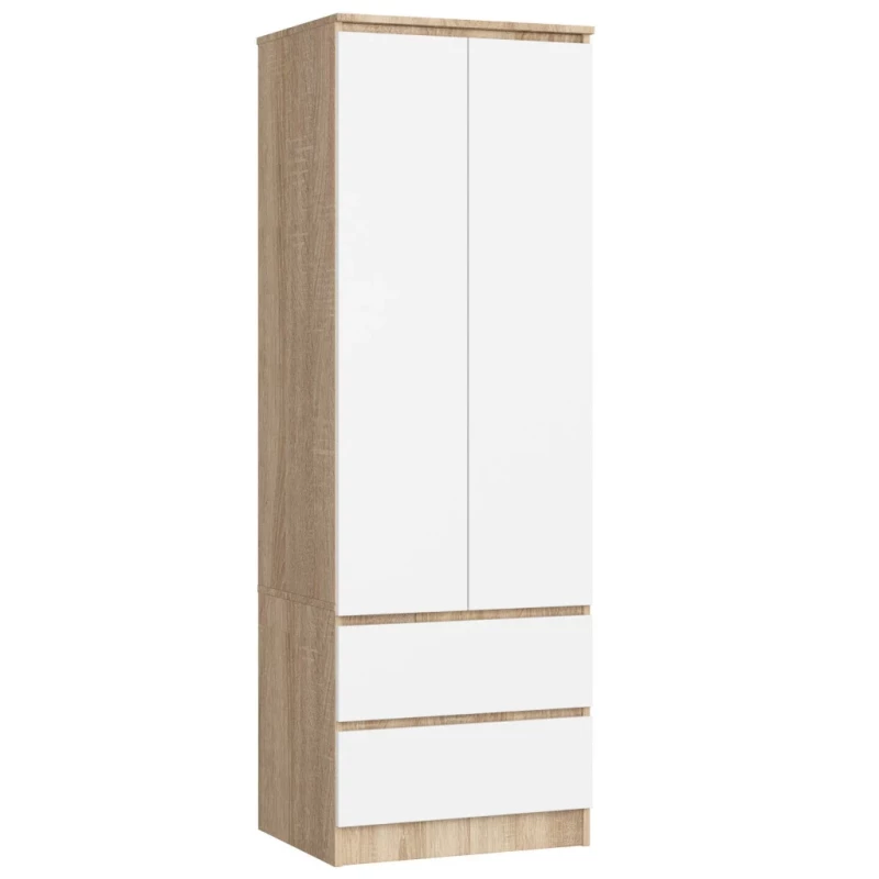 Šatníková skriňa so šuplíkmi 60 cm WREN - dub sonoma / biela