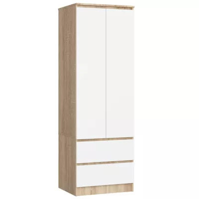 Šatníková skriňa so šuplíkmi 60 cm WREN - dub sonoma / biela