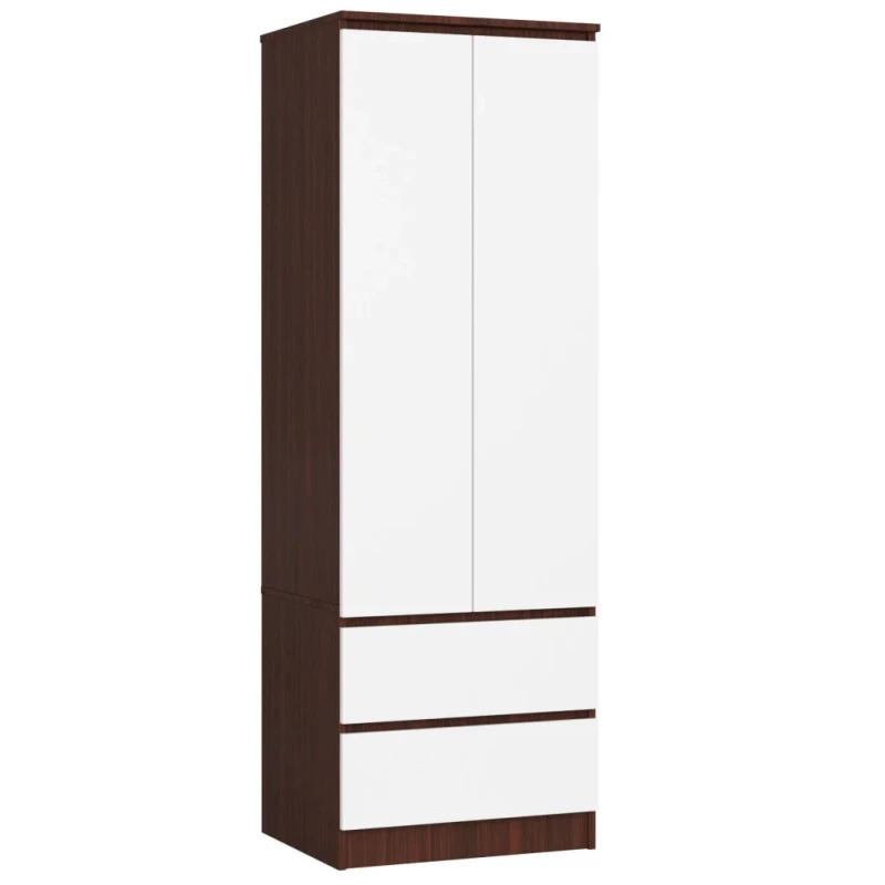 Šatníková skriňa so šuplíkmi 60 cm WREN - wenge / biela