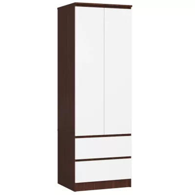 Šatníková skriňa so šuplíkmi 60 cm WREN - wenge / biela