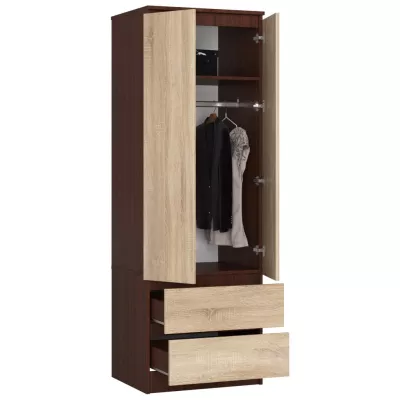 Šatníková skriňa so šuplíkmi 60 cm WREN - wenge / dub sonoma