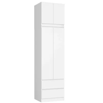 Šatníková skriňa s nástavcom 60 cm WREN - biela