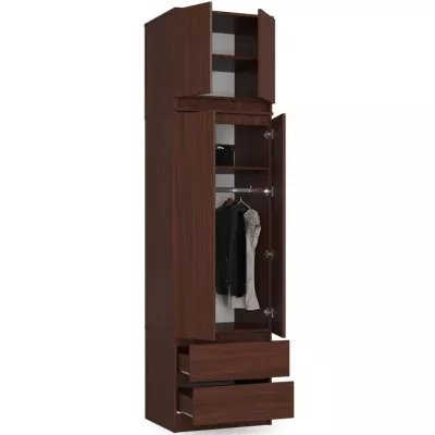 Šatníková skriňa s nástavcom 60 cm WREN - wenge