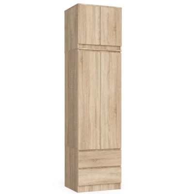Šatníková skriňa s nástavcom 60 cm WREN - dub sonoma