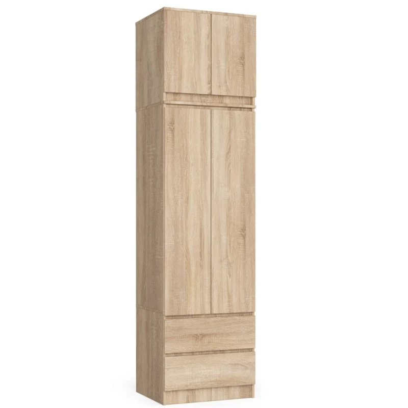 Šatníková skriňa s nástavcom 60 cm WREN - dub sonoma