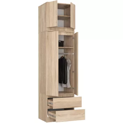 Šatníková skriňa s nástavcom 60 cm WREN - dub sonoma