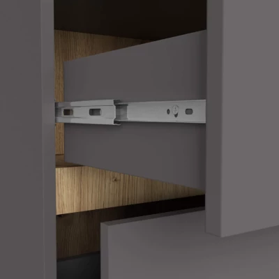 Kúpeľňová skrinka pod umývadlo MARLION - šedá / dub artisan