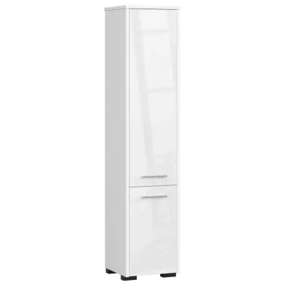 Kúpeľňová skrinka MERALYA - biela / biela lesklá