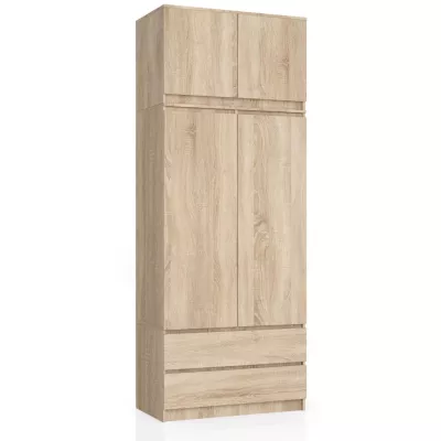 Šatníková skriňa s nástavcom 90 cm LOTA - dub sonoma