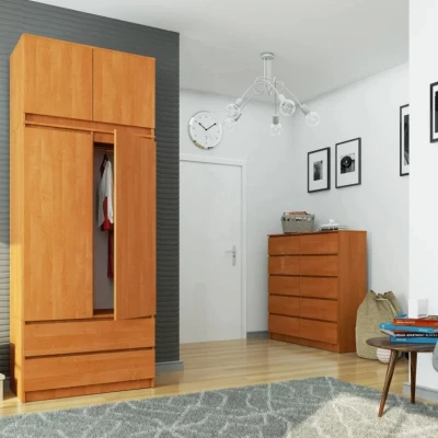 Šatníková skriňa s nástavcom 90 cm LOTA - jelša