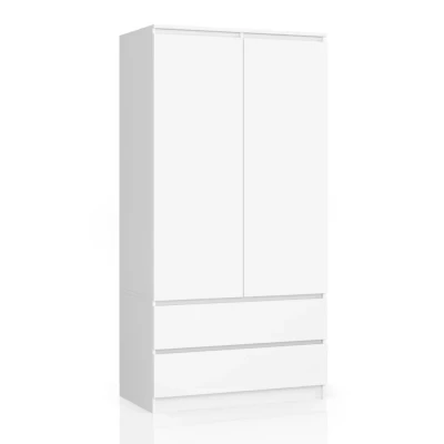 Šatníková skriňa so šuplíkmi 90 cm LOTA - biela