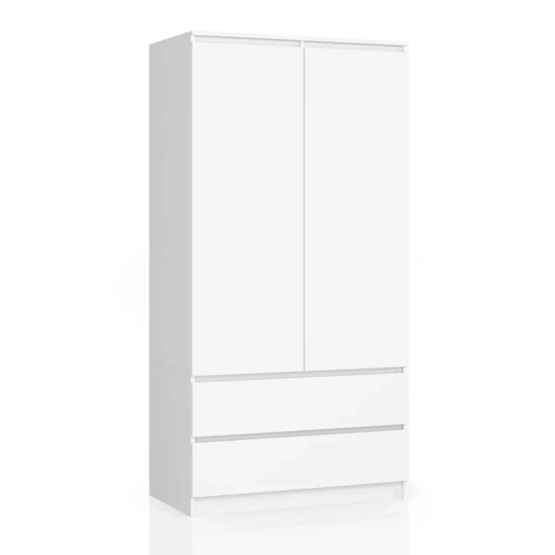 Šatníková skriňa so šuplíkmi 90 cm LOTA - biela