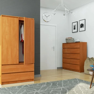 Šatníková skriňa so šuplíkmi 90 cm LOTA - jelša