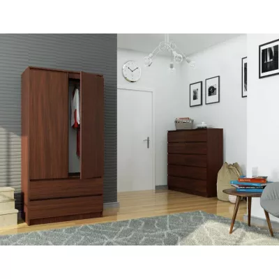 Šatníková skriňa so šuplíkmi 90 cm LOTA - wenge