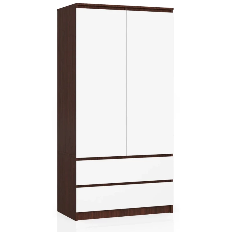 Šatníková skriňa so šuplíkmi 90 cm LOTA - wenge / biela