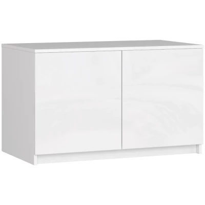 Nadstavec na skriňu LOTA 90 cm - biely / biely lesklý