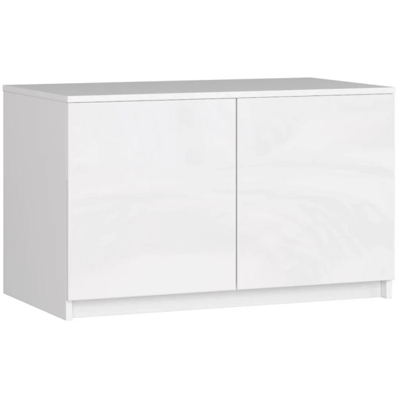 Nadstavec na skriňu LOTA 90 cm - biely / biely lesklý