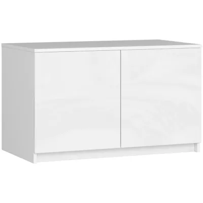 Nadstavec na skriňu LOTA 90 cm - biely / biely lesklý