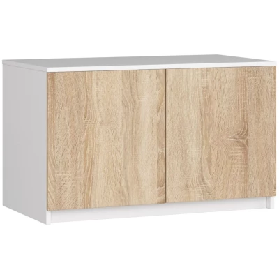 Nadstavec na skriňu LOTA 90 cm - biely / dub sonoma