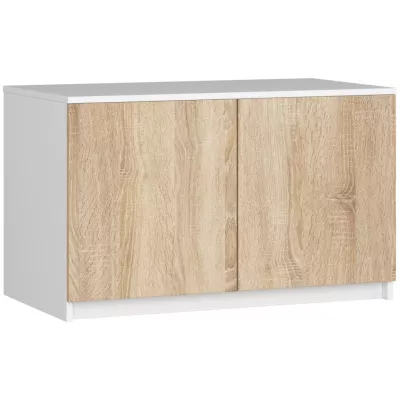 Nadstavec na skriňu LOTA 90 cm - biely / dub sonoma