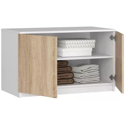 Nadstavec na skriňu LOTA 90 cm - biely / dub sonoma