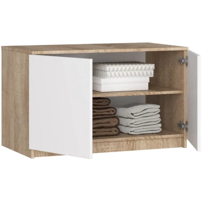Nadstavec na skriňu LOTA 90 cm - dub sonoma / biely