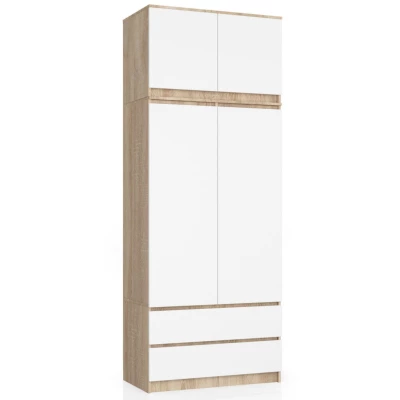 Nadstavec na skriňu LOTA 90 cm - dub sonoma / biely
