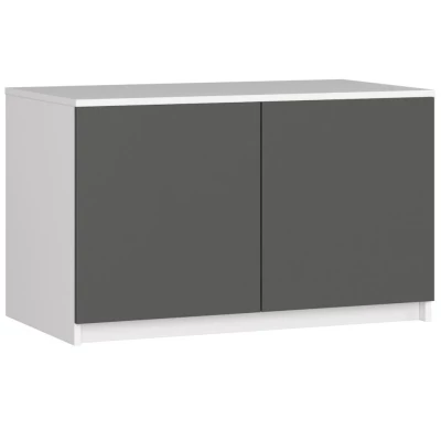 Nadstavec na skriňu LOTA 90 cm - biely / šedý