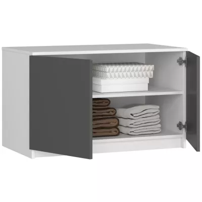 Nadstavec na skriňu LOTA 90 cm - biely / šedý