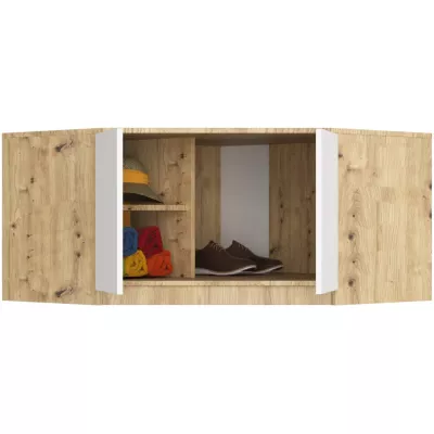 Rohový nástavec na skriňu LOTA 100 cm - dub artisan / biely