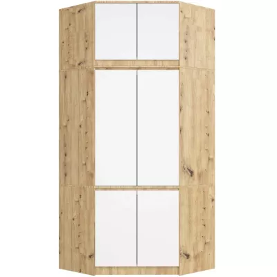 Rohový nástavec na skriňu LOTA 100 cm - dub artisan / biely