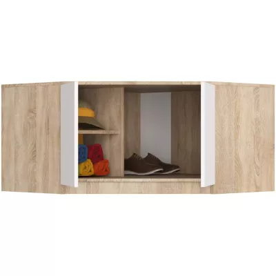 Rohový nástavec na skriňu LOTA 100 cm - dub sonoma / biely