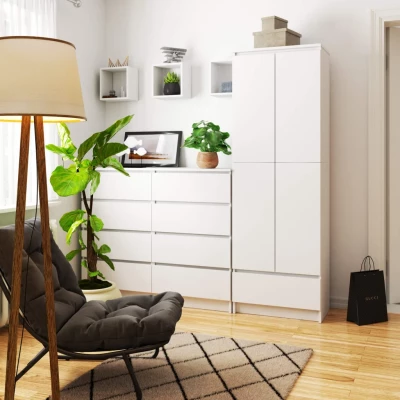 Dvojdverová skriňa so šuplíkom 60 cm VALESTRA - biela
