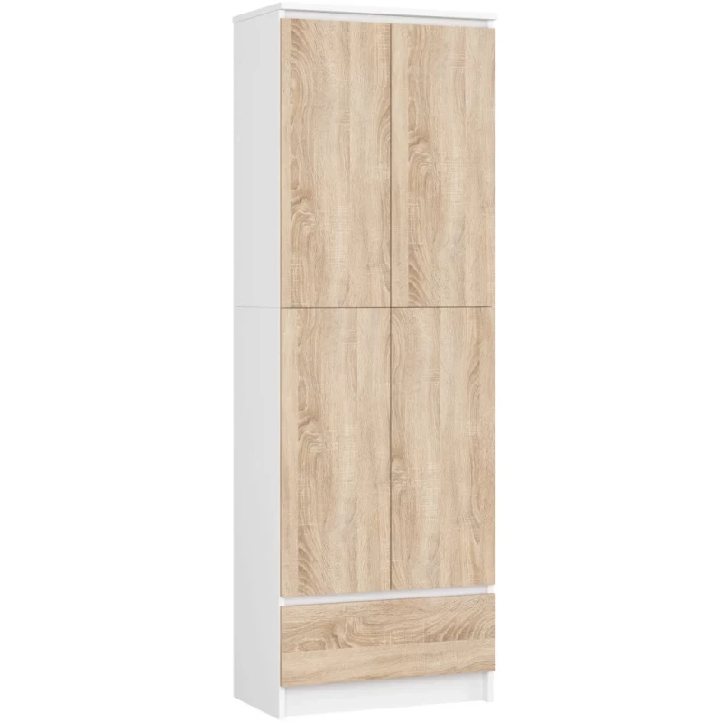 Dvojdverová skriňa so šuplíkom 60 cm VALESTRA - biela / dub sonoma