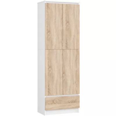 Dvojdverová skriňa so šuplíkom 60 cm VALESTRA - biela / dub sonoma
